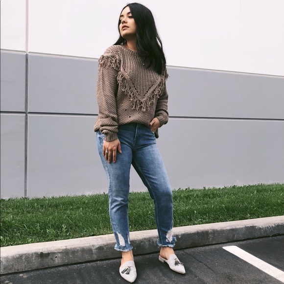 April Reign Sweaters - Stacie Fringe Knit